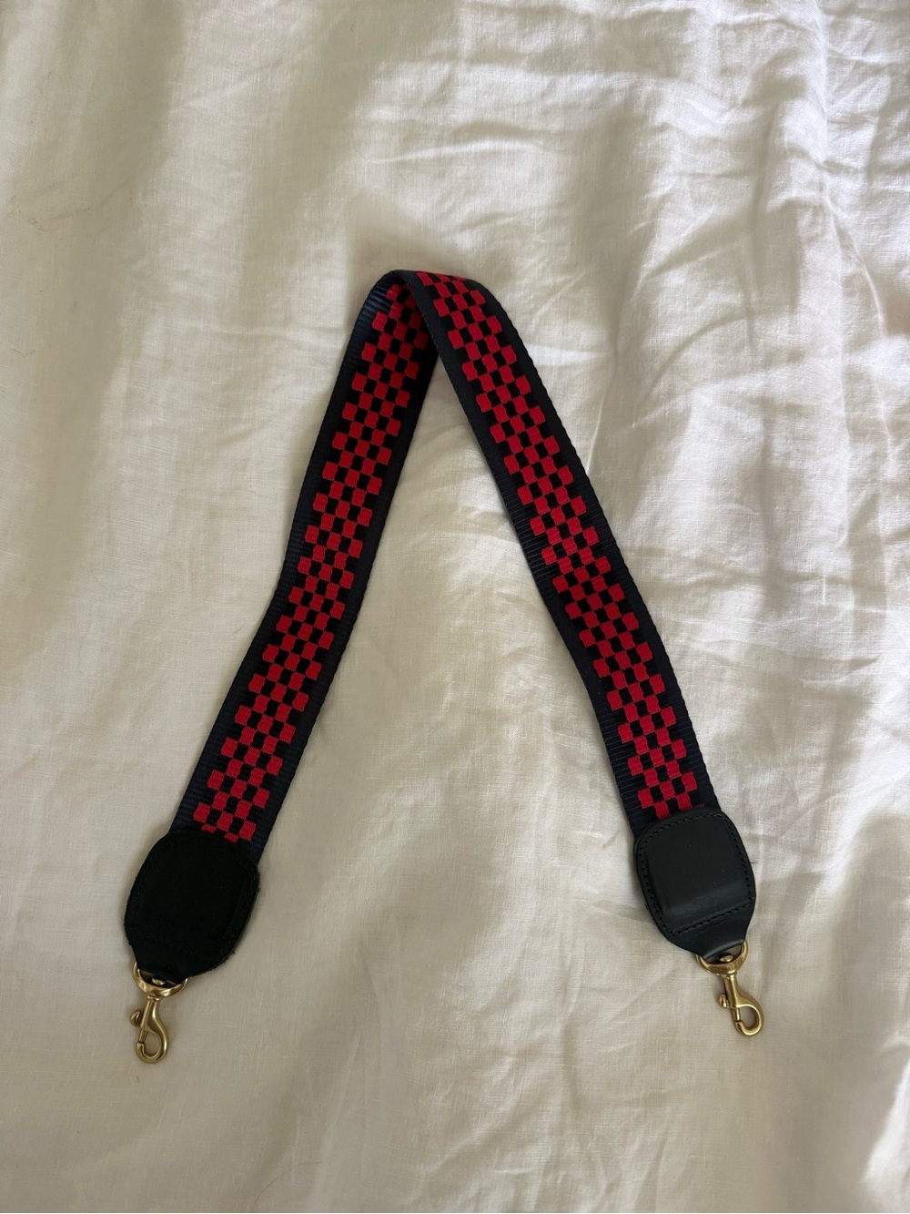 Clare V. Shoulder Bag Strap in Black and Red Checker